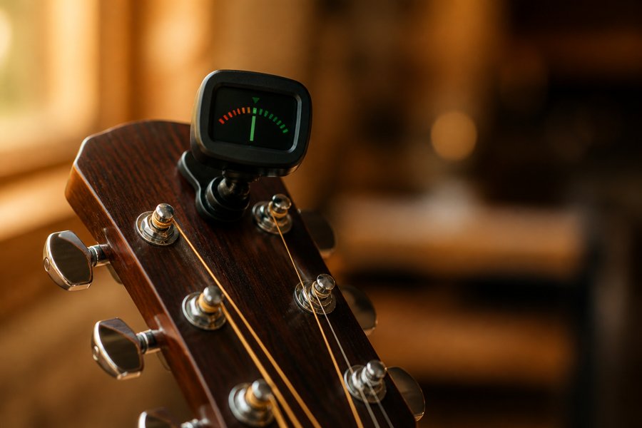 Afinador clip-on para guitarra